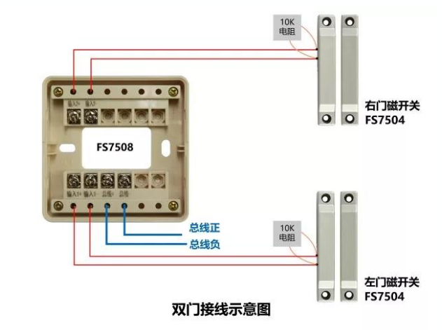 賦安防火門監控系統布線圖