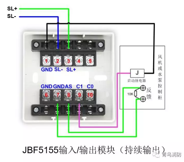 JBF5155輸入/輸出模塊持續輸出接線圖